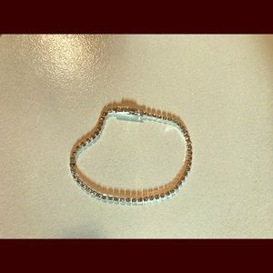 Silver linked CZ tennis bracelet